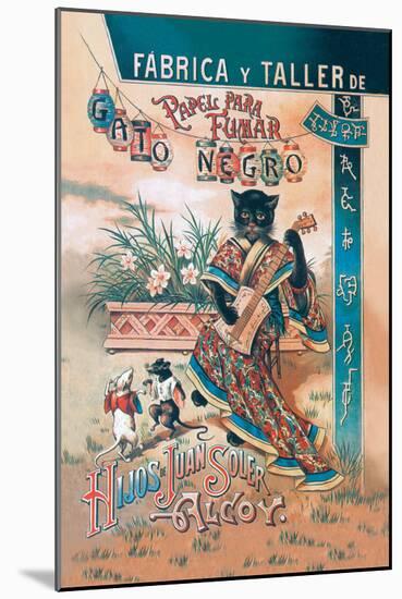 Papel Para Fumar: Gato Negro-null-Mounted Art Print