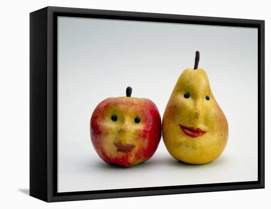 Paper Apple and Pear with Faces-Winfred Evers-Framed Stretched Canvas