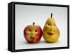 Paper Apple and Pear with Faces-Winfred Evers-Framed Stretched Canvas