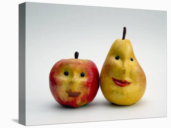 Paper Apple and Pear with Faces-Winfred Evers-Stretched Canvas