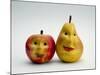 Paper Apple and Pear with Faces-Winfred Evers-Mounted Photographic Print