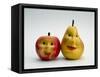 Paper Apple and Pear with Faces-Winfred Evers-Framed Stretched Canvas