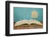 Paper Cut of Children Play on Old Book-jannoon028-Framed Photographic Print