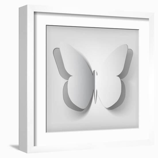 Paper Cut- Out Butterfly Illustration-Kundra-Framed Art Print