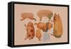 Paper Cutout Pig Dolls-null-Framed Stretched Canvas