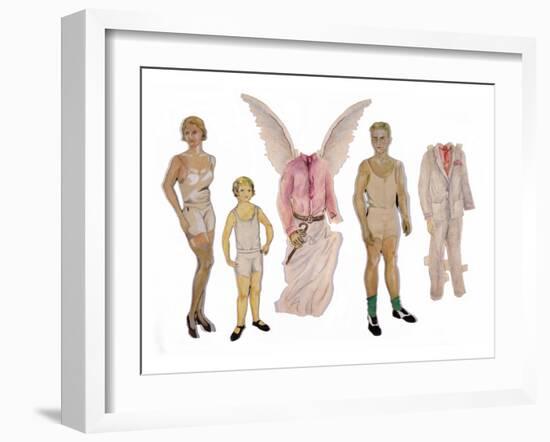 Paper Dolls of Scott, Zelda and Scottie-Zelda Fitzgerald-Framed Art Print