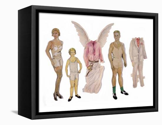 Paper Dolls of Scott, Zelda and Scottie-Zelda Fitzgerald-Framed Stretched Canvas