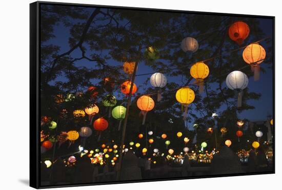 Paper Lanterns at Jangchung Park-Paul Souders-Framed Stretched Canvas