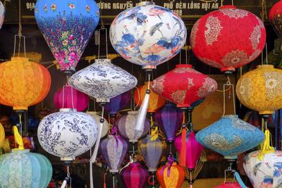Paper lanterns for sale in a shop in Hoi An Quang Nam Vietnam
