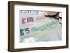 Paper Money with Change on a Table-Duncan Andison-Framed Photographic Print