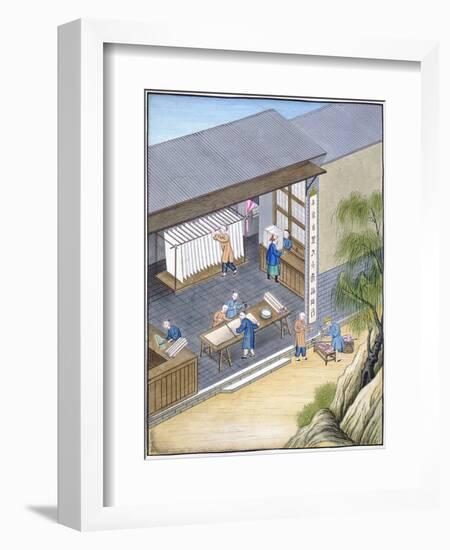 Paper production, China (w/c on paper)-Chinese School-Framed Giclee Print