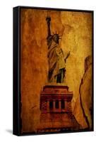 Paper Statue Of Liberty-null-Framed Stretched Canvas