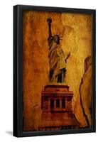 Paper Statue Of Liberty-null-Framed Poster