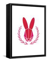 Paper Taxidermy Rabbit-null-Framed Stretched Canvas