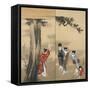 Paper Two-Fold Screen: a Shinto Priest-Katsushika Hokusai-Framed Stretched Canvas