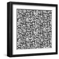 Paper Zodiac Graphite-Sharon Turner-Framed Art Print
