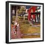 "Paperboy", April 14, 1951-John Falter-Framed Giclee Print