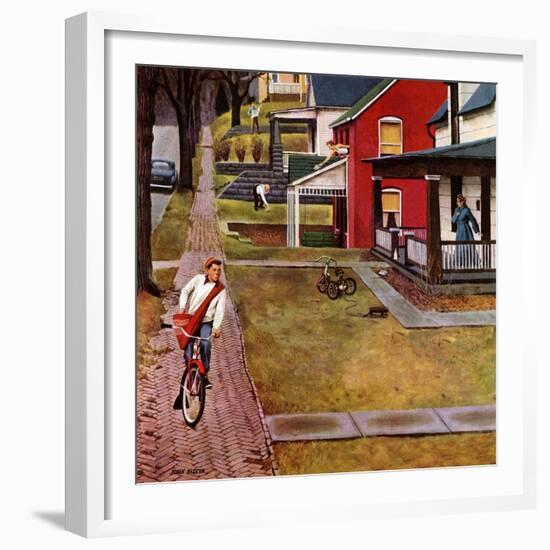 "Paperboy", April 14, 1951-John Falter-Framed Giclee Print