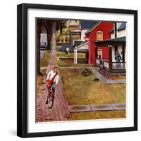 "Paperboy", April 14, 1951-John Falter-Framed Giclee Print