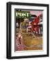 "Paperboy" Saturday Evening Post Cover, April 14, 1951-John Falter-Framed Giclee Print