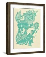 Papercut Showing a Lion Dance-null-Framed Giclee Print