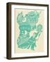 Papercut Showing a Lion Dance-null-Framed Giclee Print