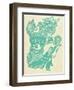 Papercut Showing a Lion Dance-null-Framed Giclee Print