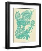 Papercut Showing a Lion Dance-null-Framed Giclee Print