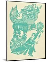 Papercut Showing a Lion Dance-null-Mounted Giclee Print