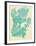 Papercut Showing a Lion Dance-null-Framed Giclee Print