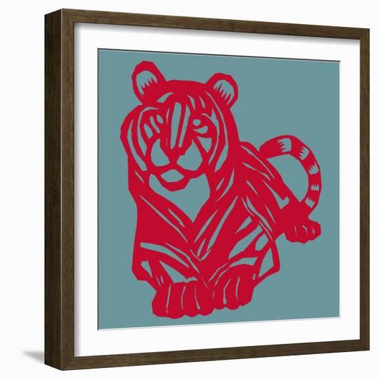 Papercut Tiger-null-Framed Giclee Print