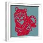 Papercut Tiger-null-Framed Giclee Print