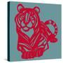 Papercut Tiger-null-Stretched Canvas