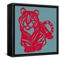 Papercut Tiger-null-Framed Stretched Canvas