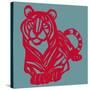 Papercut Tiger-null-Stretched Canvas