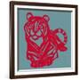 Papercut Tiger-null-Framed Giclee Print