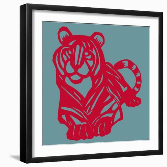 Papercut Tiger-null-Framed Premium Giclee Print