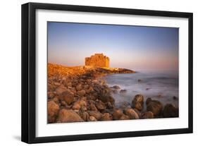 Paphos Castle with rocky shoreline, Paphos harbour, Cyprus, Mediterranean, Europe-John Miller-Framed Photographic Print