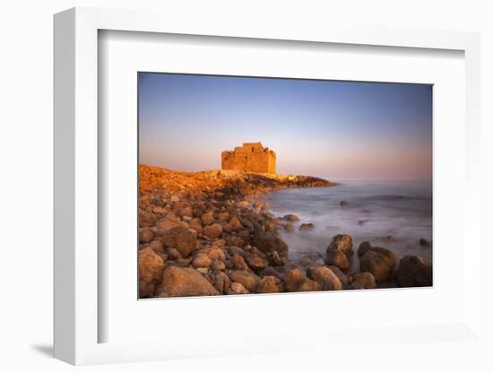 Paphos Castle with rocky shoreline, Paphos harbour, Cyprus, Mediterranean, Europe-John Miller-Framed Photographic Print