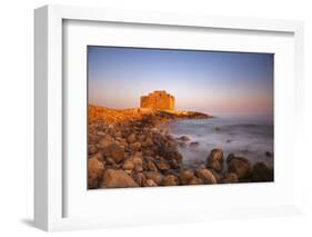 Paphos Castle with rocky shoreline, Paphos harbour, Cyprus, Mediterranean, Europe-John Miller-Framed Photographic Print