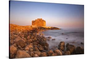 Paphos Castle with rocky shoreline, Paphos harbour, Cyprus, Mediterranean, Europe-John Miller-Stretched Canvas