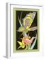 Papillon, Psychedelic Butterfly and Flower-null-Framed Art Print