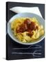 Pappardelle with Meatballs and Tomato Sauce-Jean Cazals-Stretched Canvas