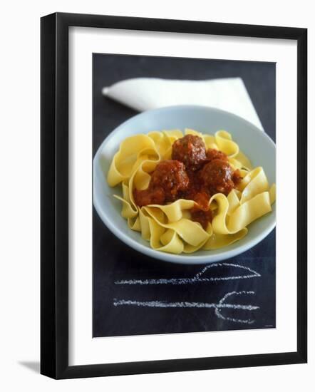 Pappardelle with Meatballs and Tomato Sauce-Jean Cazals-Framed Photographic Print