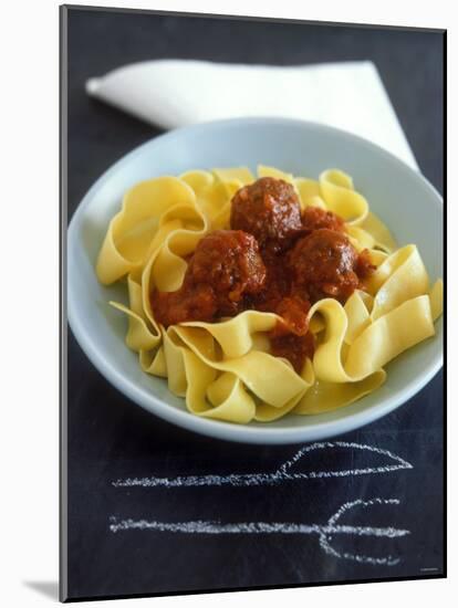 Pappardelle with Meatballs and Tomato Sauce-Jean Cazals-Mounted Photographic Print