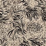 Rose on Animal Abstract Print. Seamless Pattern-paprika-Art Print