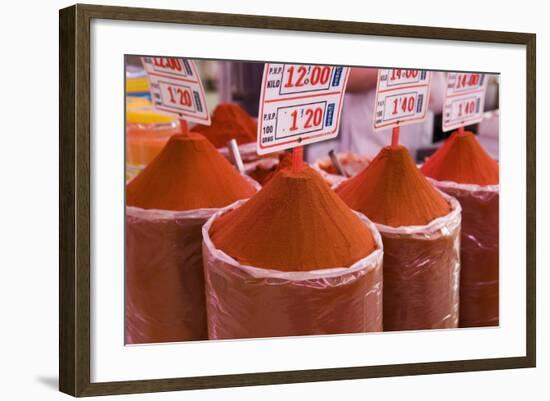 Paprika for Sale, Mercado Central (Central Market), Valencia-Martin Child-Framed Photographic Print