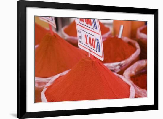 Paprika for Sale, Mercado Central (Central Market), Valencia-Martin Child-Framed Photographic Print