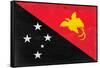 Papua New Guinea Flag Design with Wood Patterning - Flags of the World Series-Philippe Hugonnard-Framed Stretched Canvas