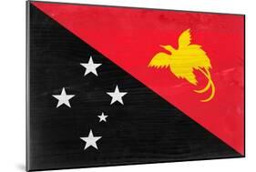 Papua New Guinea Flag Design with Wood Patterning - Flags of the World Series-Philippe Hugonnard-Mounted Art Print